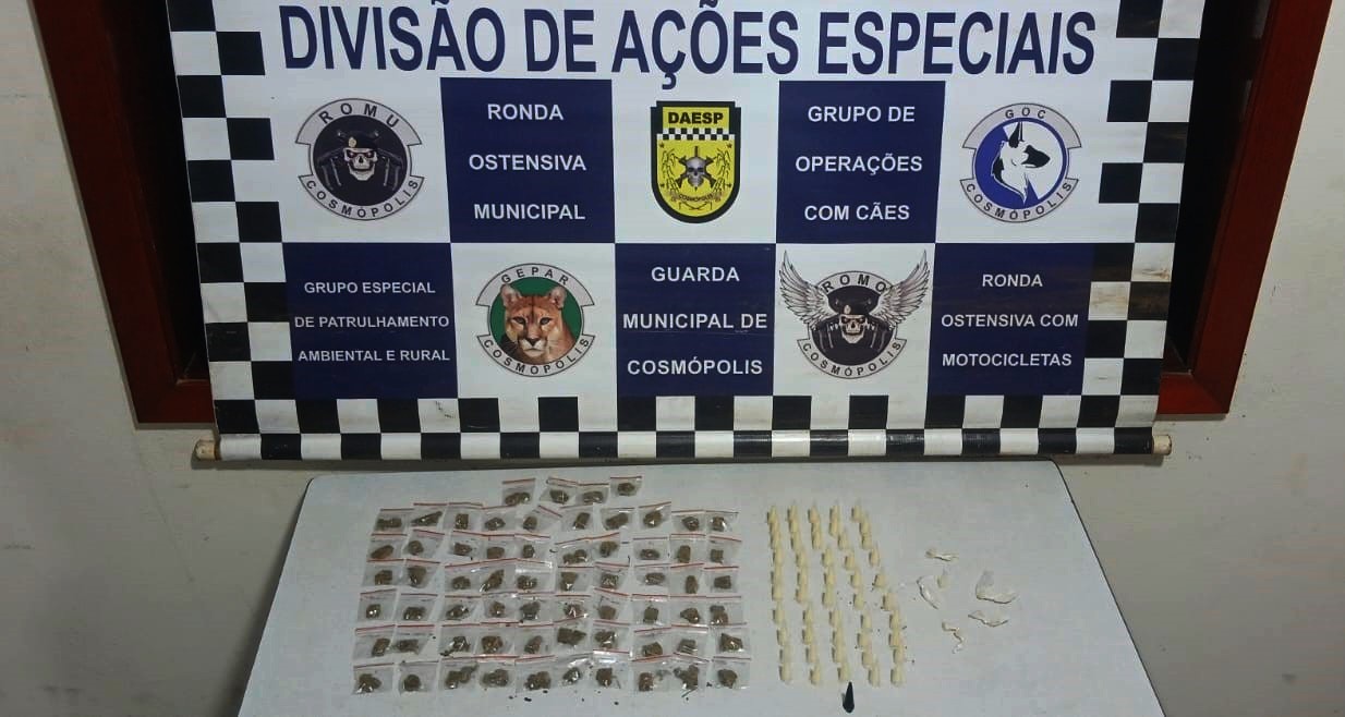 Romu encontra 127 porções de drogas em condomínio de Cosmópolis